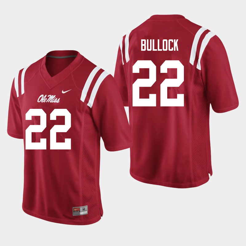 Kentrel Bullock Ole Miss Rebels NCAA Men's Red #22 Stitched Limited College Football Jersey CTS3158VM